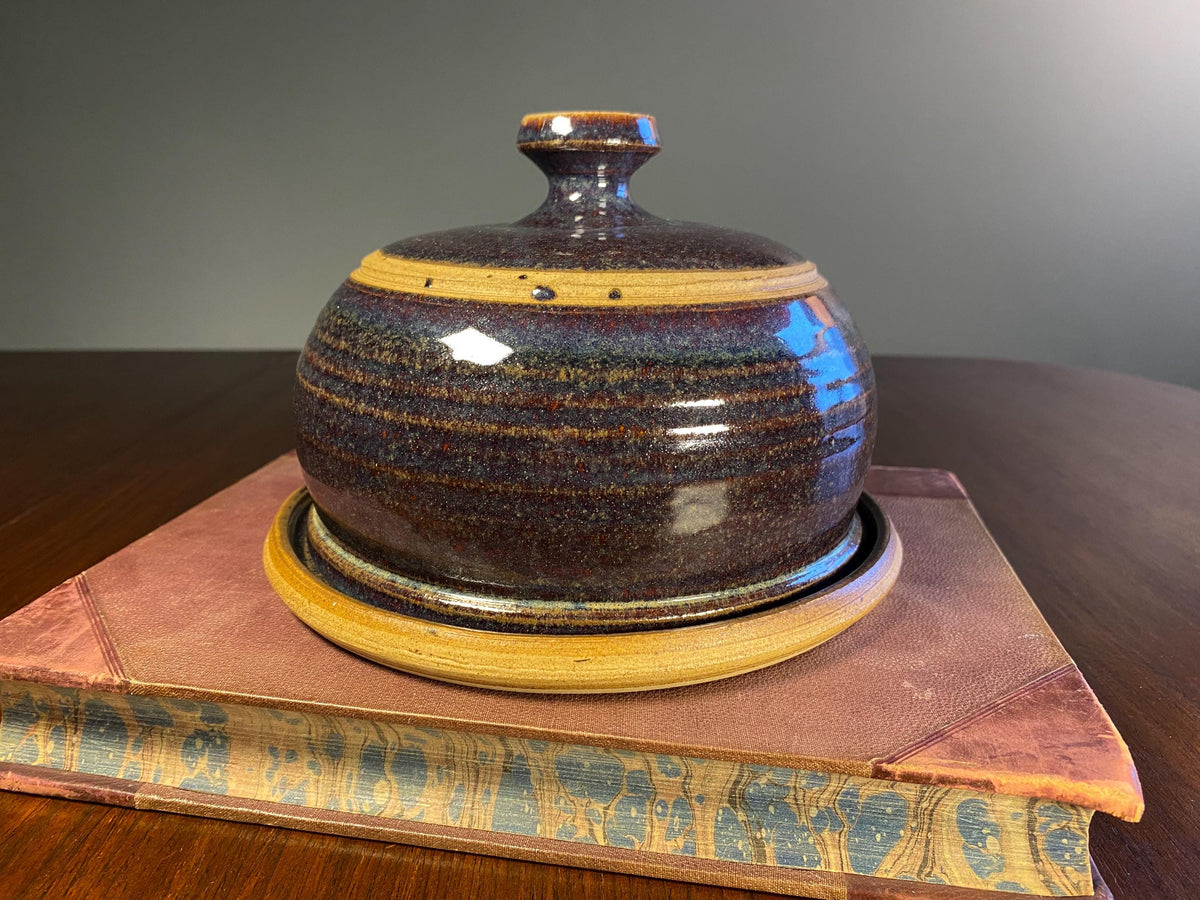 Studio Pottery Cheese Cloche with Glass Knob