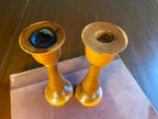 Pair of Mid-Century Wooden Candlesticks