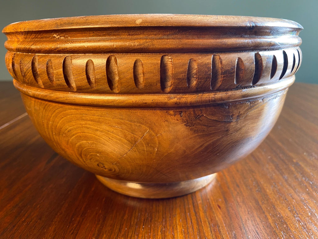 Vintage Turned Walnut Bowl