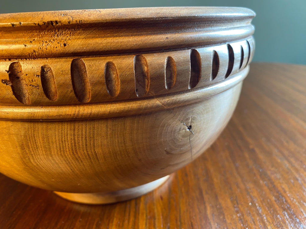Vintage Turned Walnut Bowl