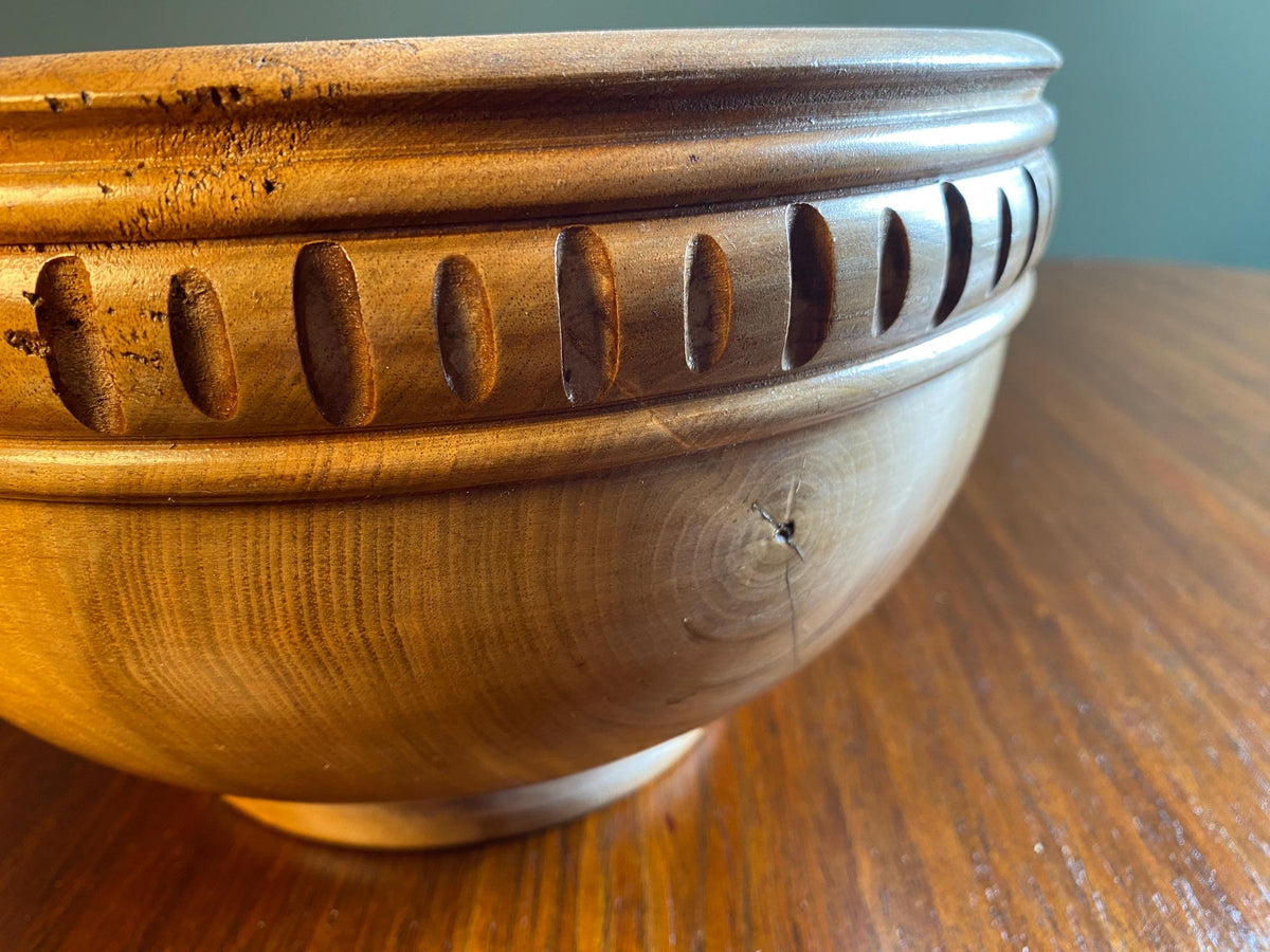 Vintage Turned Walnut Bowl