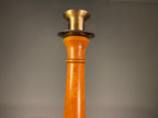 Tall Turned Wooden Candlestick with Square Base