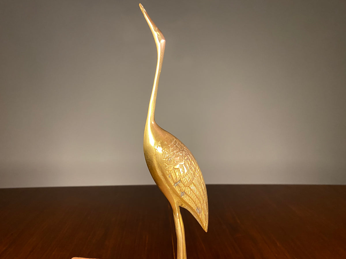 Brass Crane Figurine with Long Legs