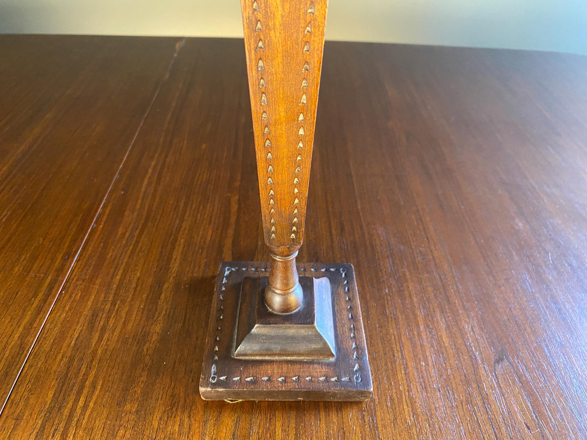 Vintage Carved Wooden Candlestick