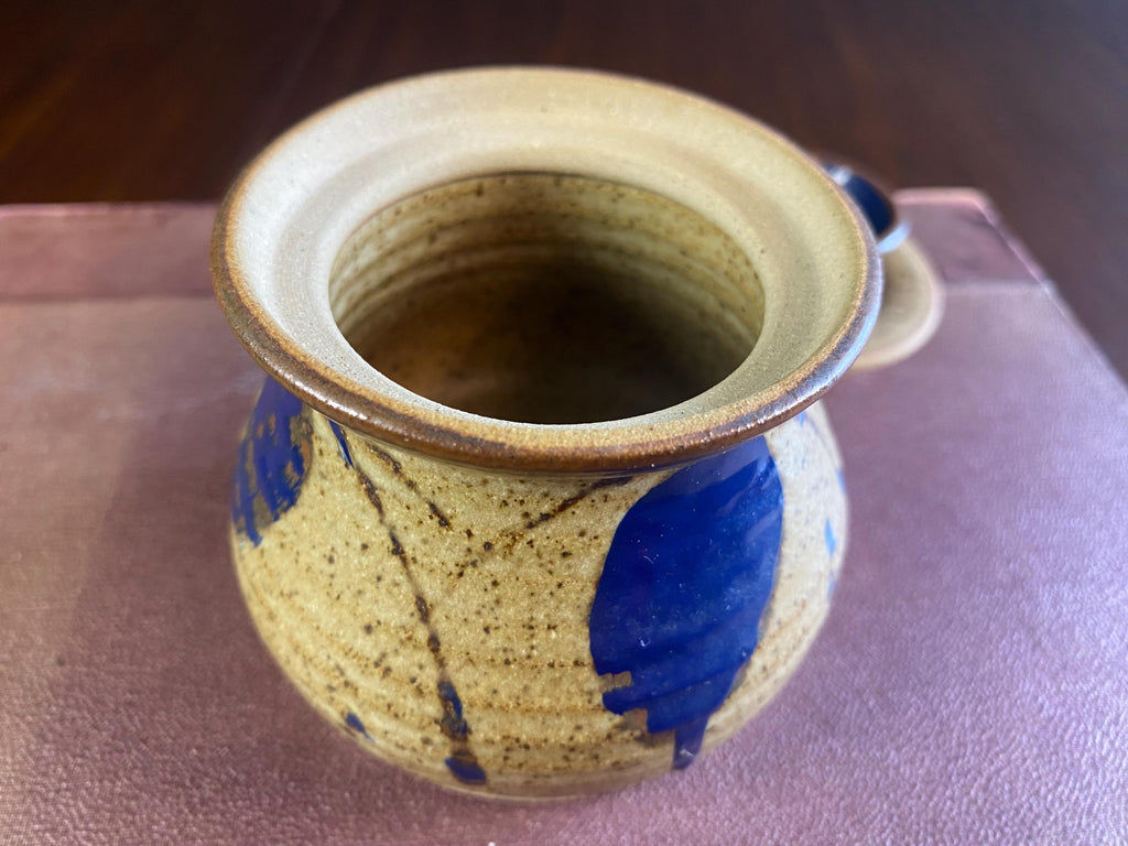 Studio Pottery Wax-Resist Lidded Jar