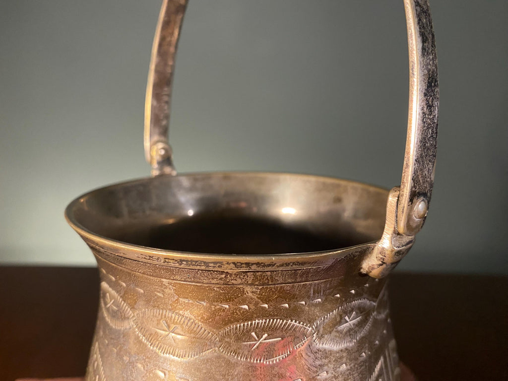 Vintage Indian Silver-Plated Brass Lota