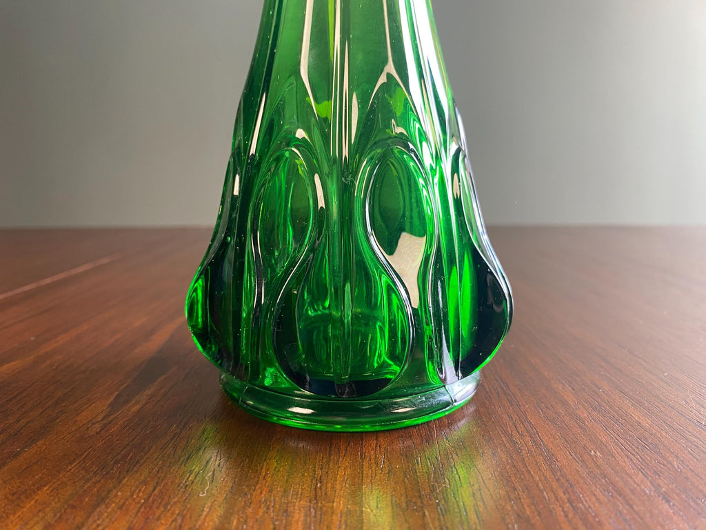 Mid-Century Emerald Green Swung Glass Vase