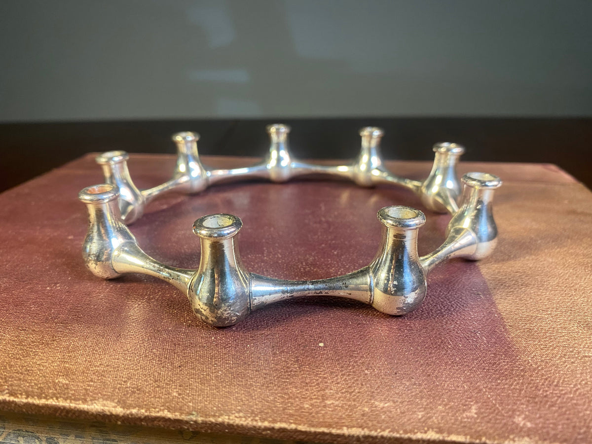 Nine-Light Metal Candle Ring, Attributed to Jens H. Quistgaard — product photograph 1