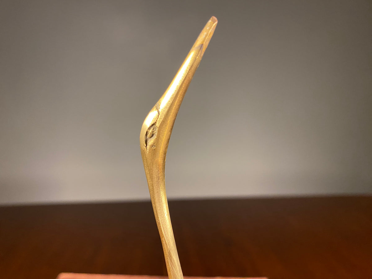 Brass Crane Figurine with Long Legs