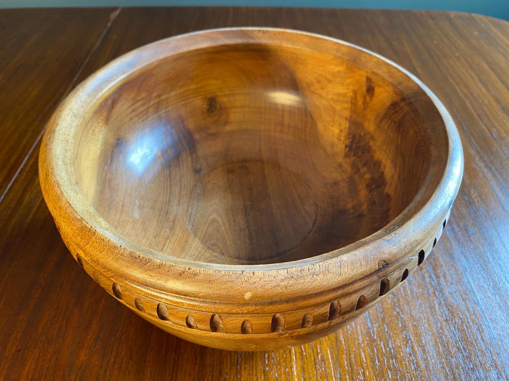 Vintage Turned Walnut Bowl