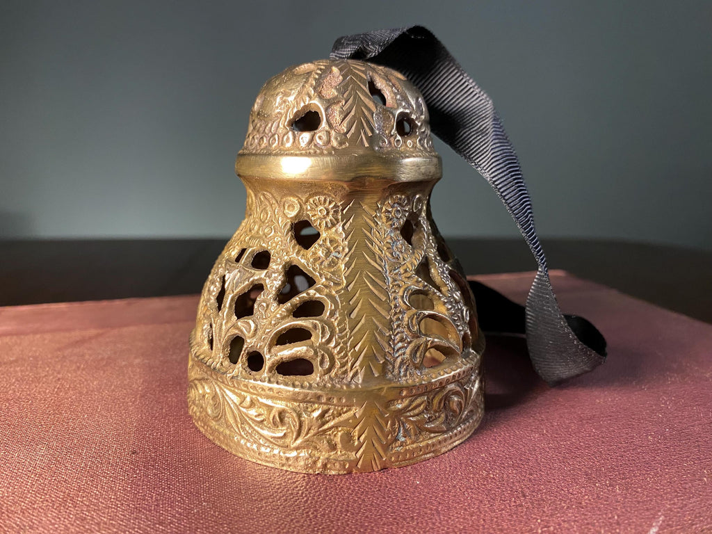 Vintage Pierced Brass Hand Bell
