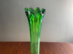 Mid-Century Emerald Green Swung Glass Vase