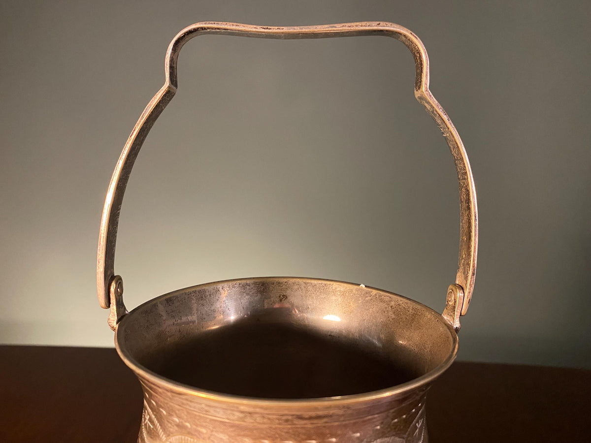 Vintage Indian Silver-Plated Brass Lota