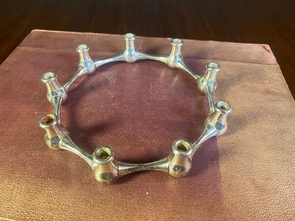 Nine-Light Metal Candle Ring, Attributed to Jens H. Quistgaard — product photograph 2