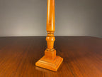 Tall Turned Wooden Candlestick with Square Base