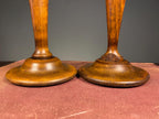 Pair of Victorian Treen & Brass Candlesticks