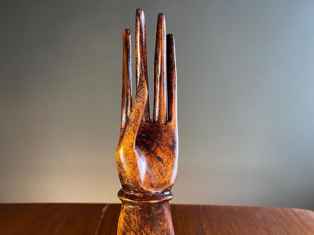 Vintage Carved Buddha Mudra Hand