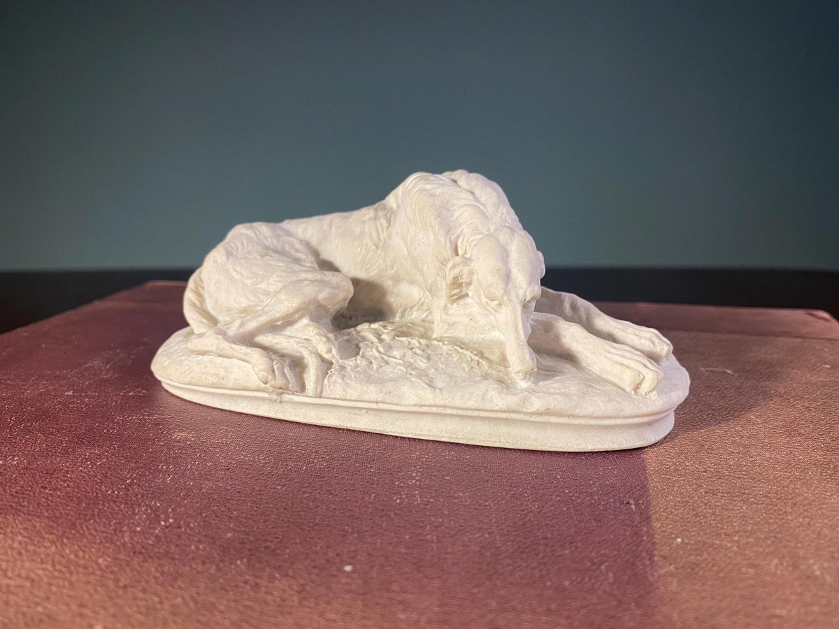 Russian-Style Resting Greyhound Sculpture