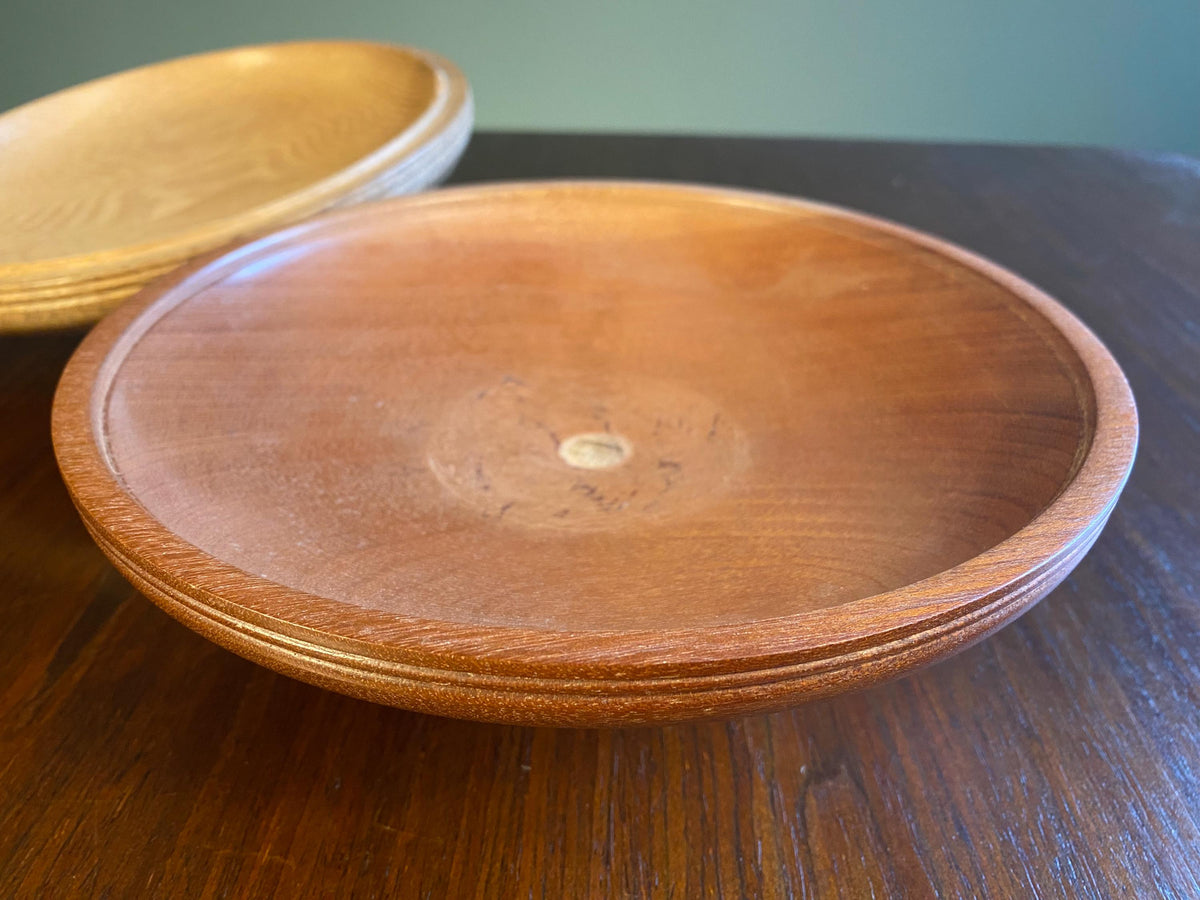 Mid-Century Turned Wood Serving Dish