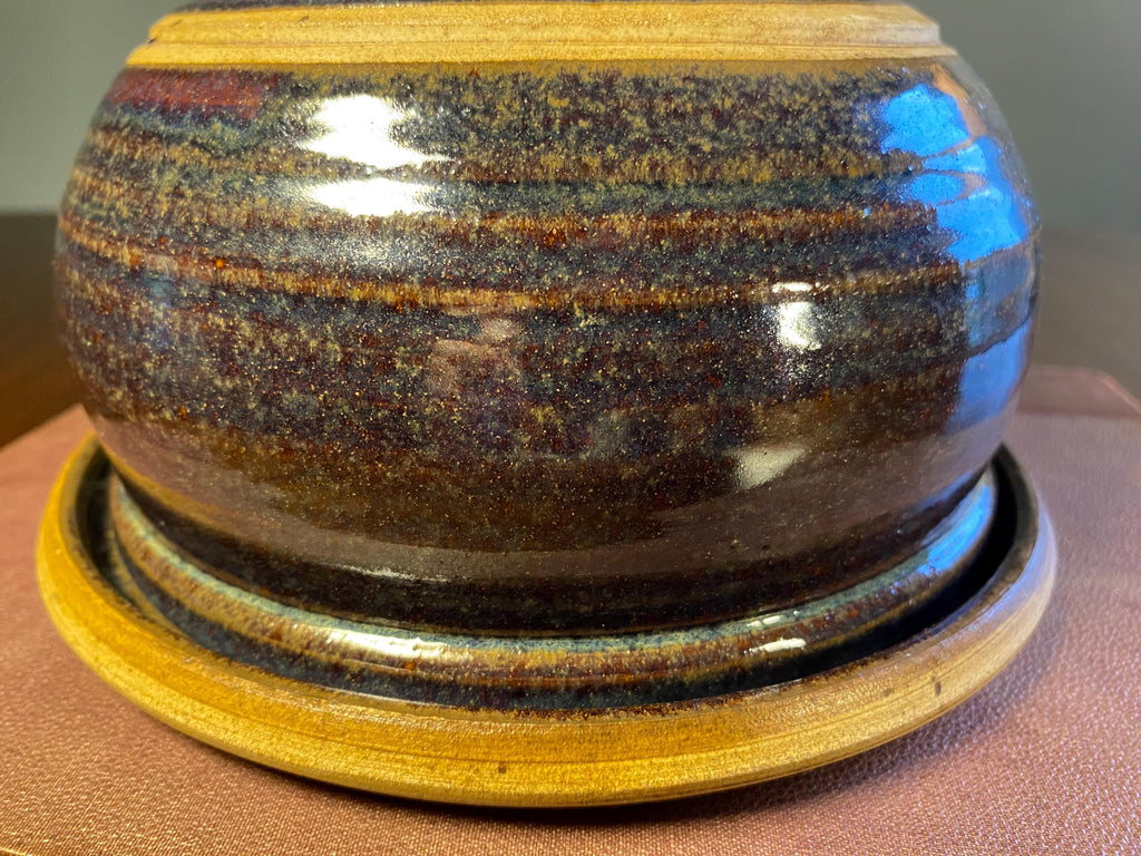 Studio Pottery Cheese Cloche with Glass Knob