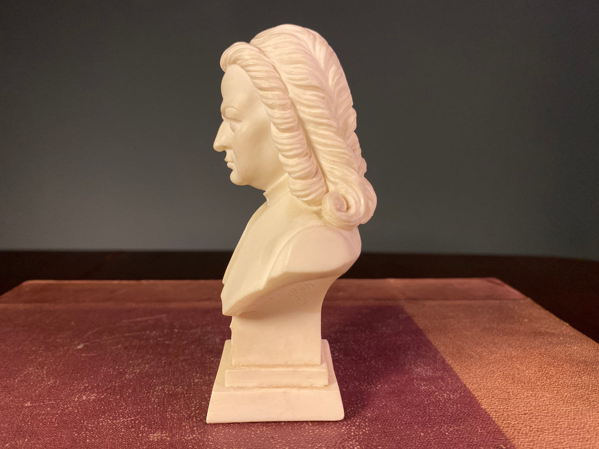 Vintage Cast-Alabaster Bust of J.S. Bach