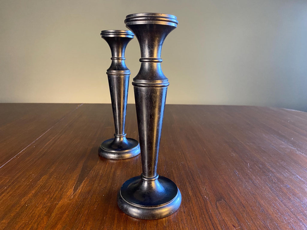 Pair of Victorian Ebony Candlesticks