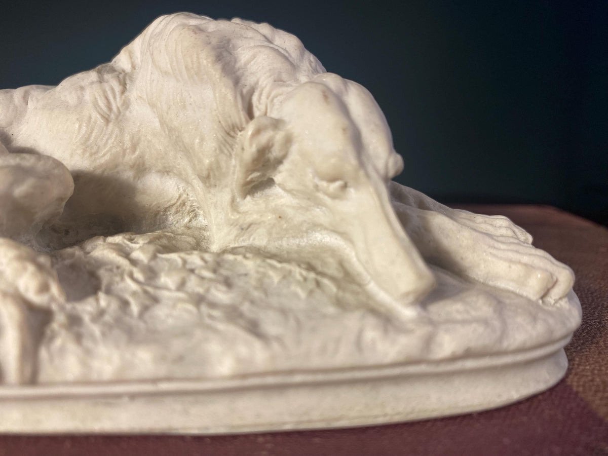 Russian-Style Resting Greyhound Sculpture