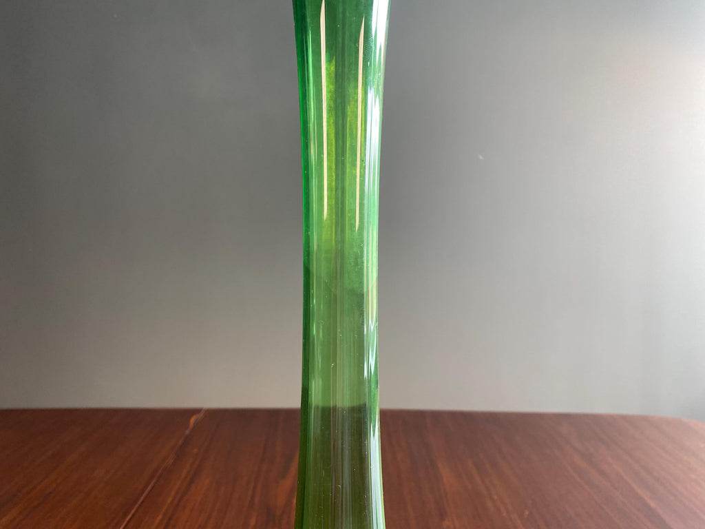 Mid-Century Emerald Green Swung Glass Vase