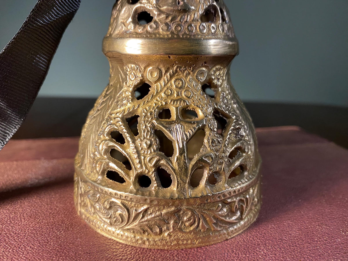 Vintage Pierced Brass Hand Bell
