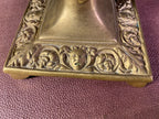 Ornate Brass Candlestick with Square Base
