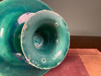 Antique Majolica Vine Leaf Pedestal Dish