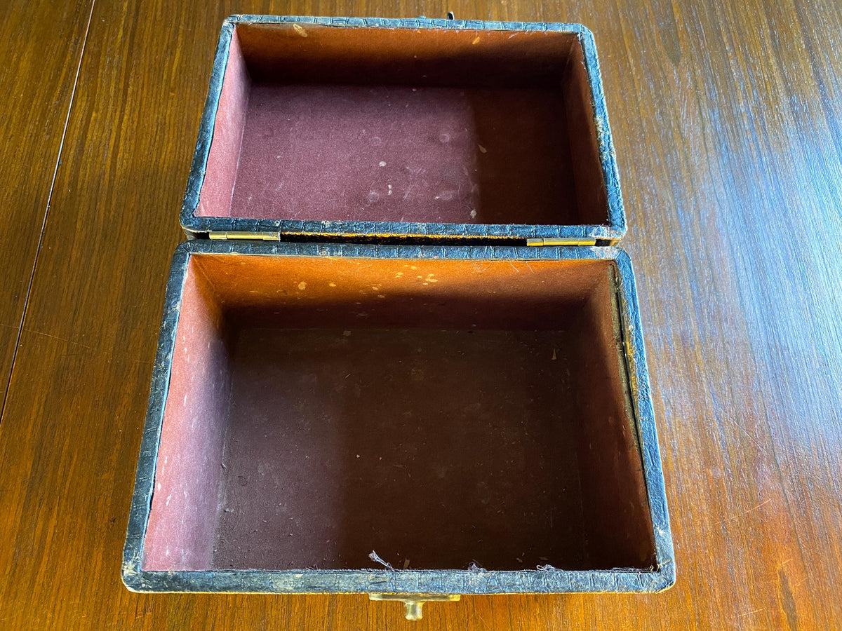 Mid-Century Faux Crocodile Vanity Box