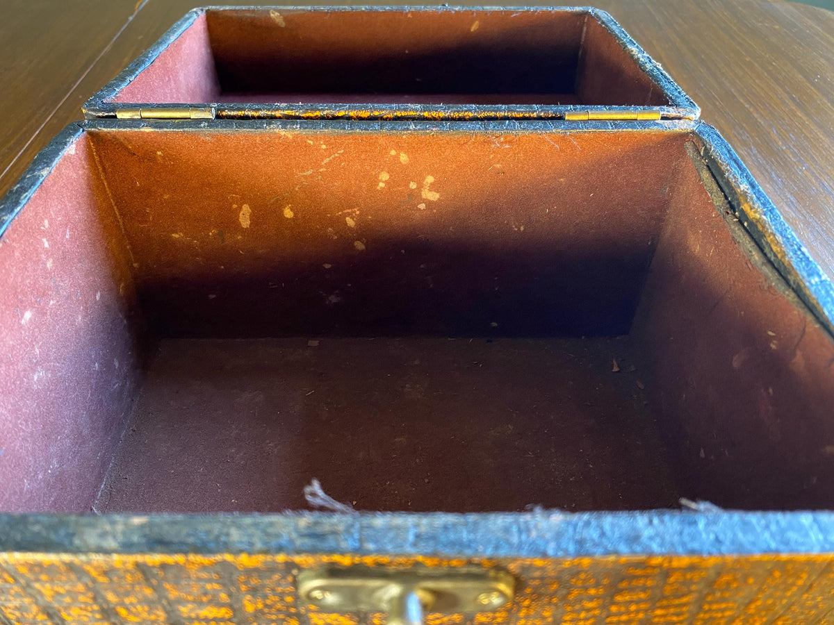 Mid-Century Faux Crocodile Vanity Box