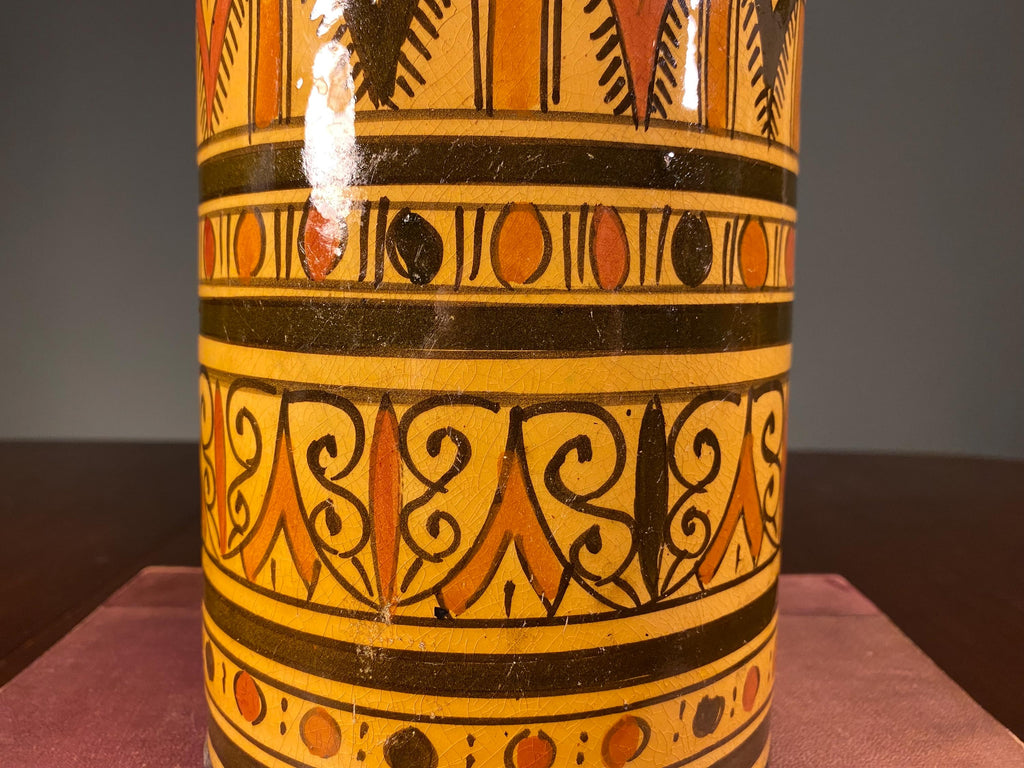 Vintage Moroccan Safi Pottery Vase