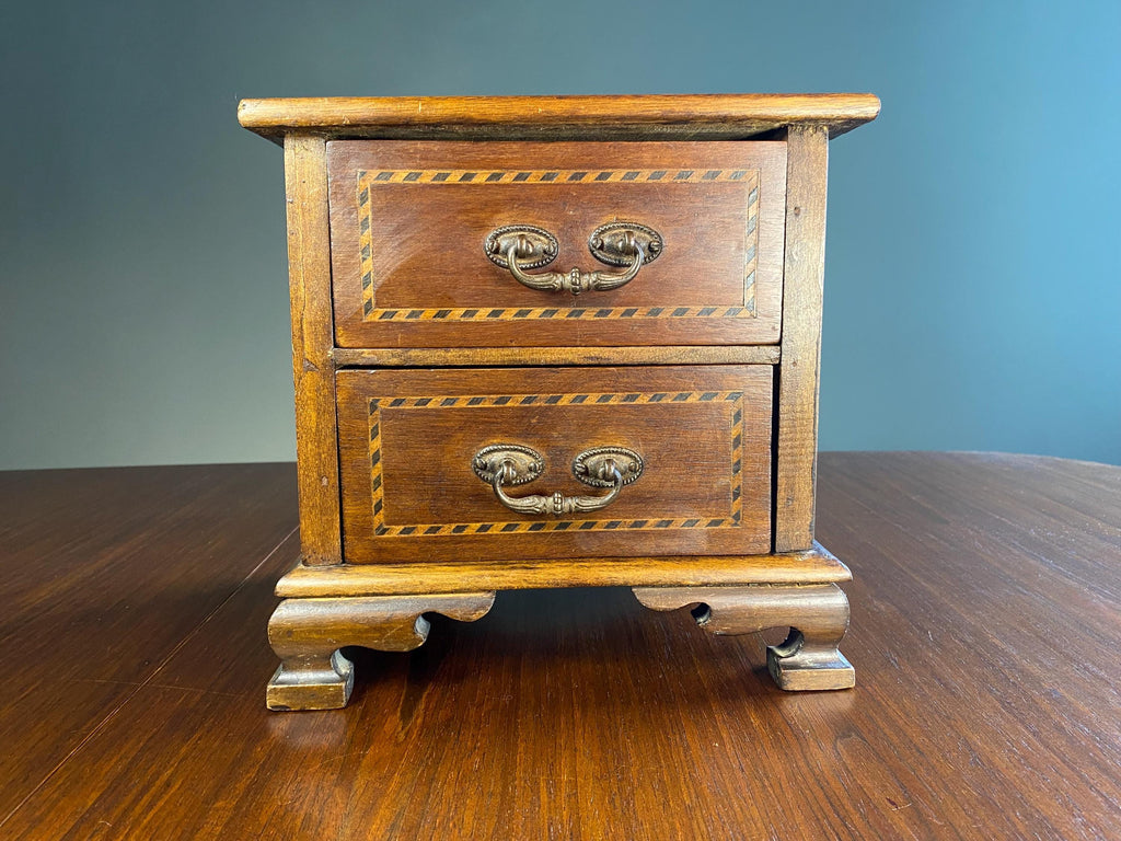 Vintage Inlaid Miniature Chest of Drawers