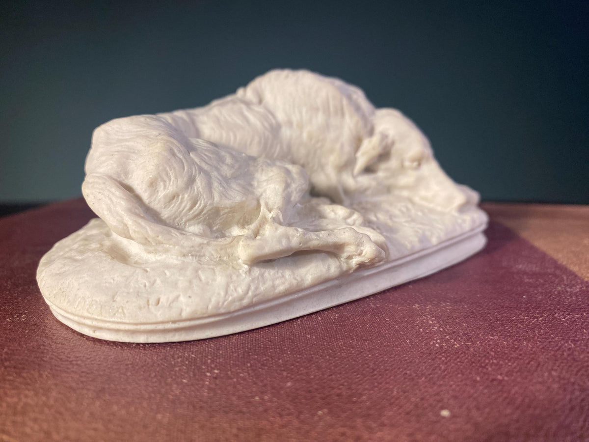 Russian-Style Resting Greyhound Sculpture