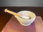 English Ceramic Mortar and Wooden-Handled Pestle, Size 2 — product photograph 2