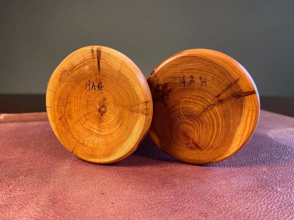 Pair of Mid-Century Wooden Candlesticks
