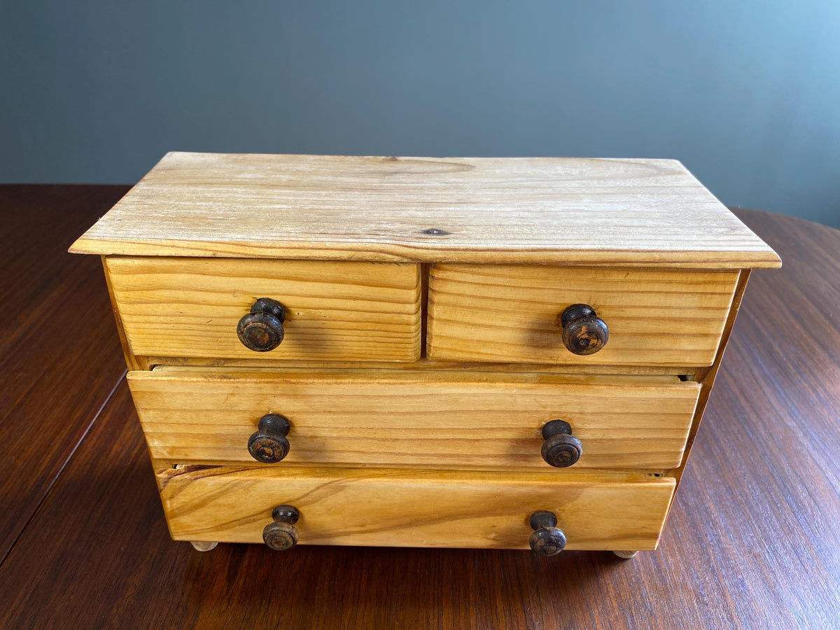 Vintage Miniature Folk Art Chest of Drawers