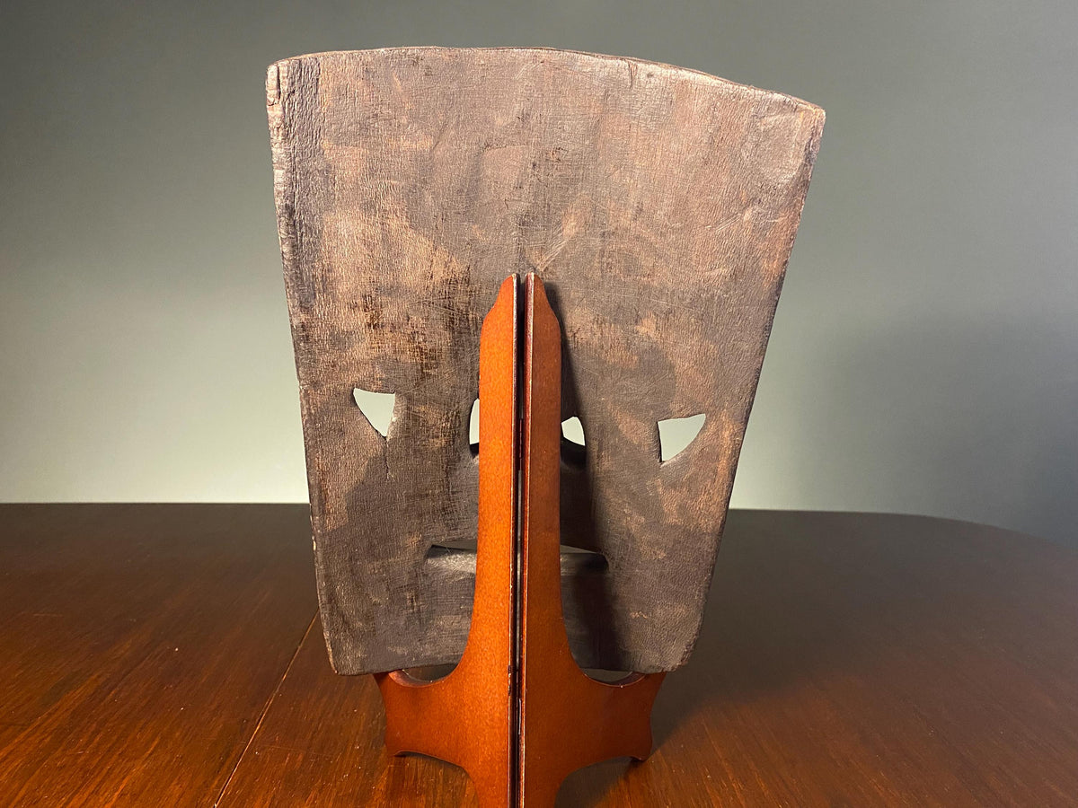 Vintage Peruvian Carved Mask with Animal Totem