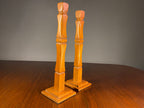 Pair of Tall Wooden Candlesticks with Square Bases