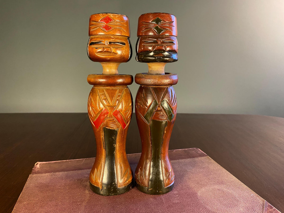 Pair of Vintage Japanese Ainu Nipopo Dolls