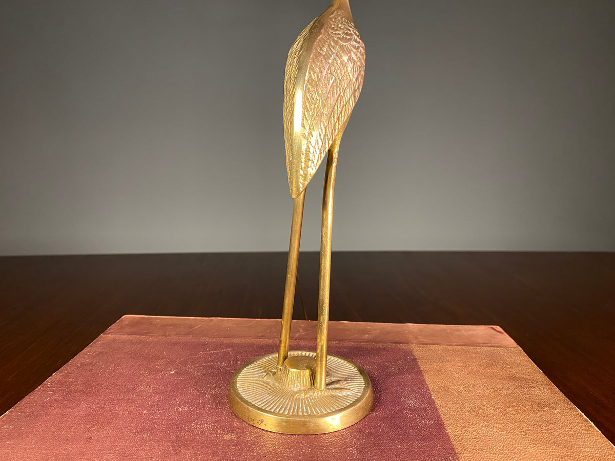 Brass Crane Figurine with Long Legs