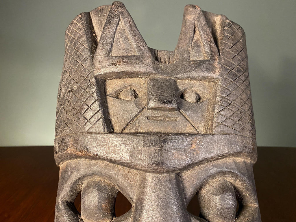 Vintage Peruvian Carved Wooden Mask