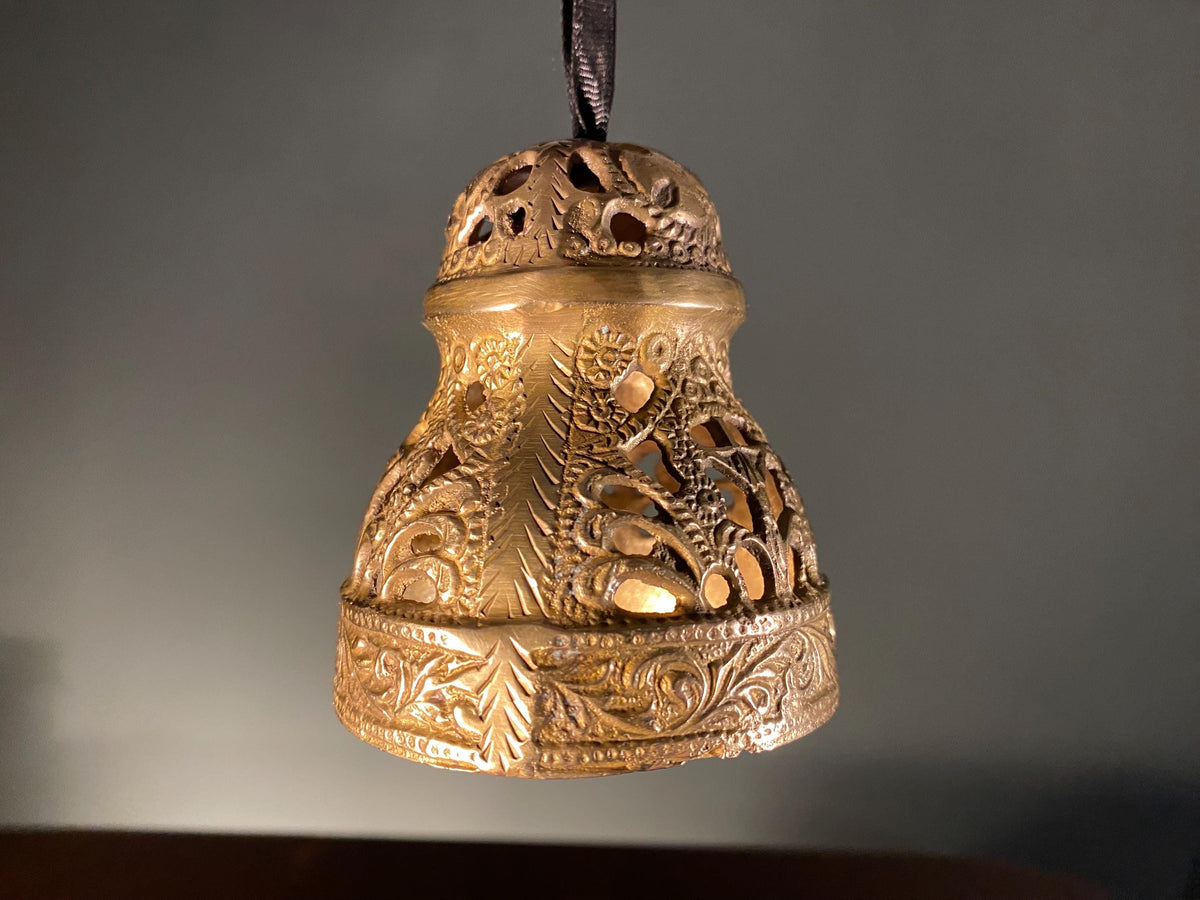 Vintage Pierced Brass Hand Bell