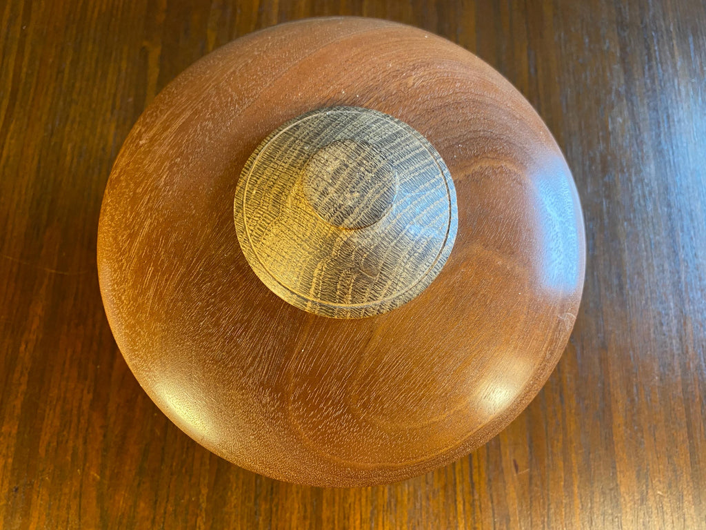 Mid-Century Turned Wood Lidded Dish