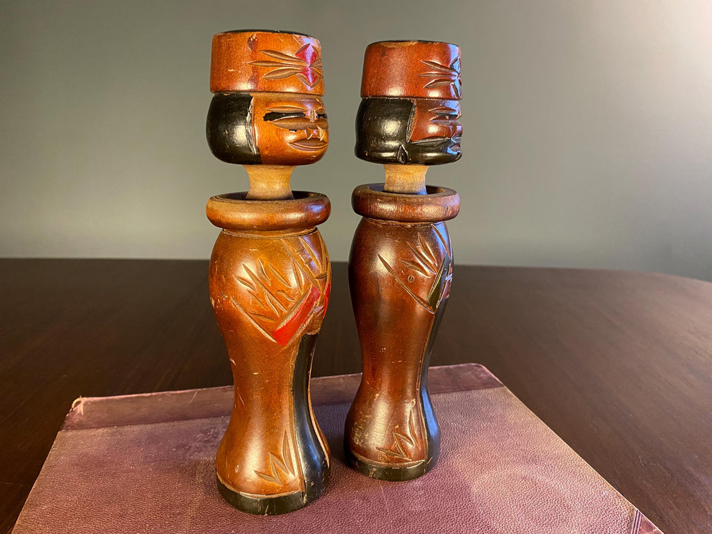 Pair of Vintage Japanese Ainu Nipopo Dolls