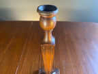 Vintage Carved Wooden Candlestick