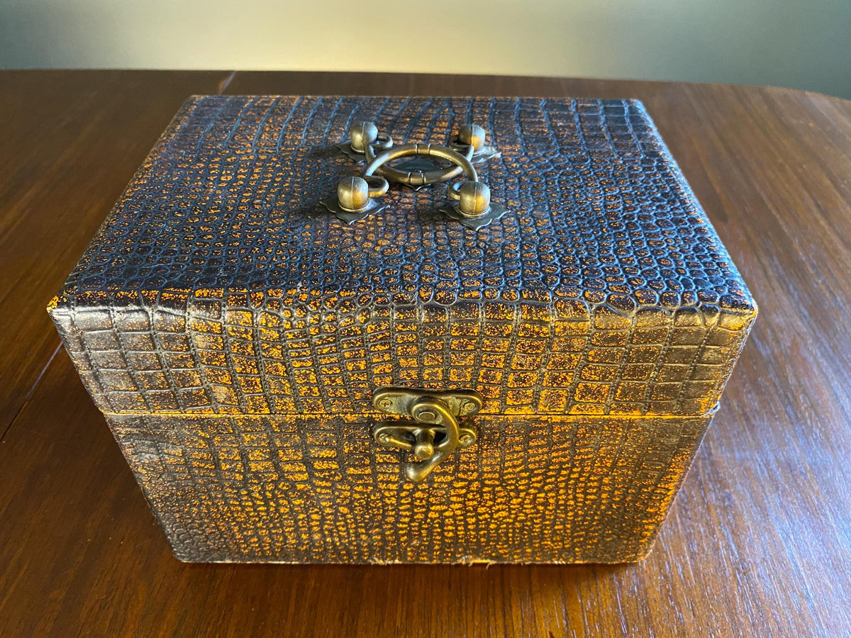 Mid-Century Faux Crocodile Vanity Box