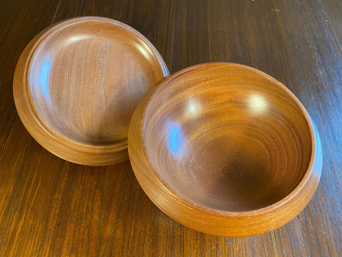 Mid-Century Turned Wood Lidded Dish